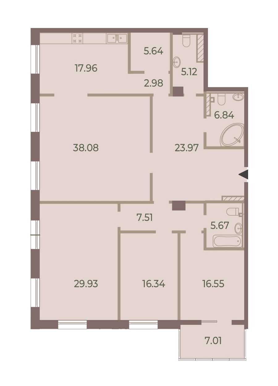 Четырехкомнатная квартира в : площадь 180.1 м2 , этаж: 5 – купить в Санкт-Петербурге